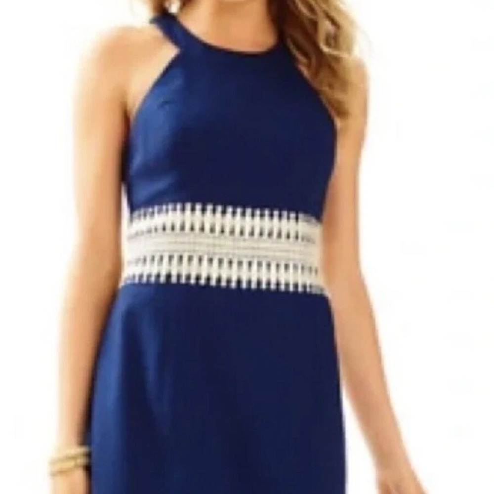 NWT Lilly Pulitzer bomber blue sleeveless Ashlyn shift dress size 2